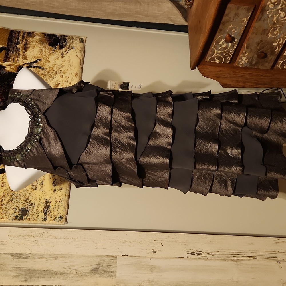 SL Fashions Black Layered Mini Dress